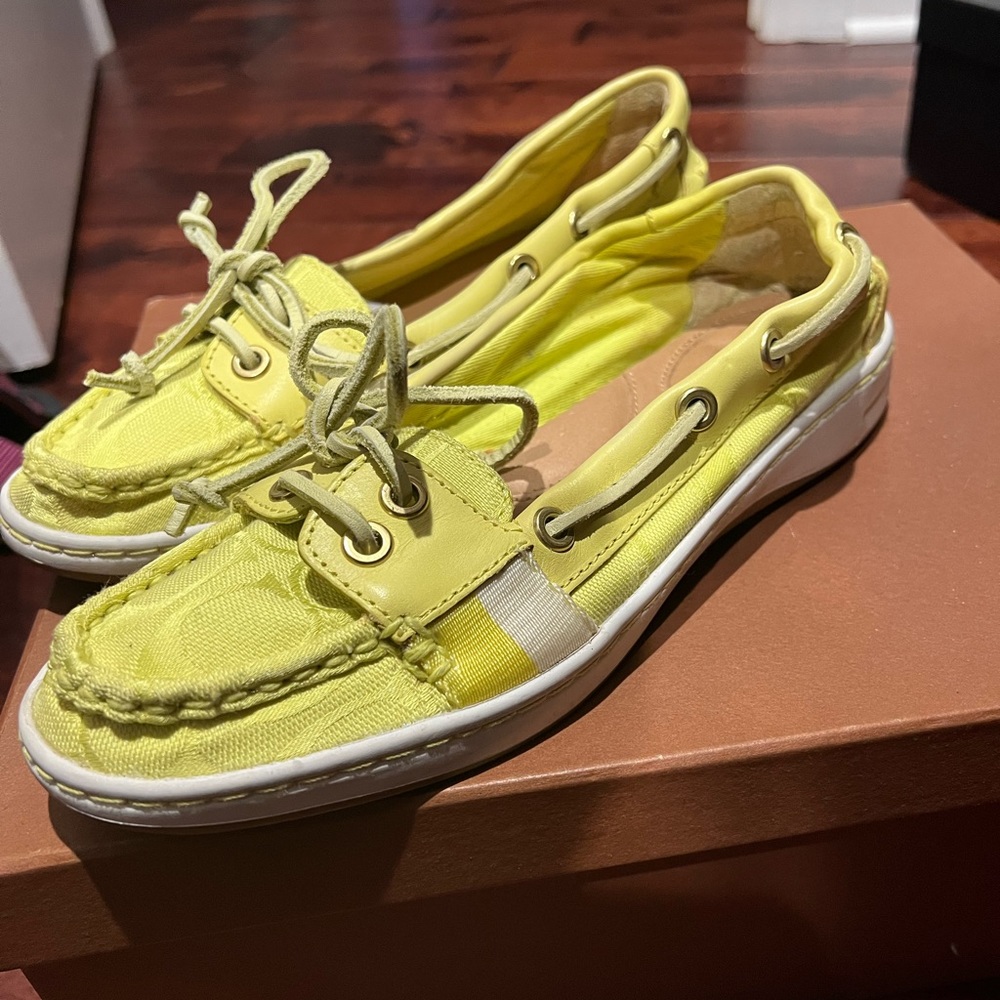 Coach Boat Shoes size 7 in yellow